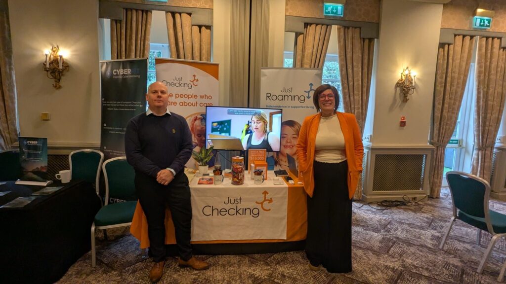 Amy and Tony Represent Just Checking at the Leeds Care Association Conference 1 - Just Checking